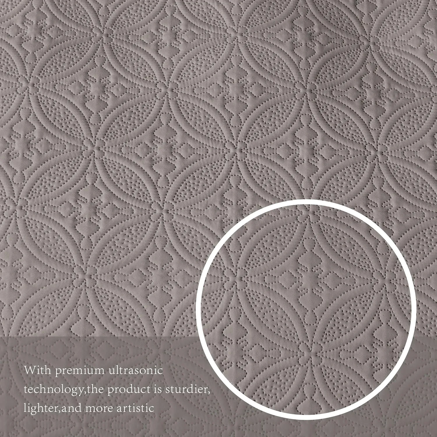 WURUIBO Twin Quilt Set Dark Gray, Microfiber Lightweight Bedspreads, Ultrasonic Embossed Solid Coverlet, Thin Bedding Set for All Season, Soft Breathable Bed Cover(1 Quilt, 1 Pillow Sham)
