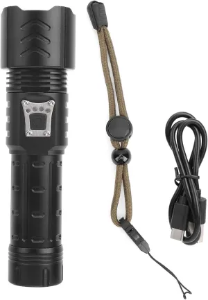 XHP90 Flashlight Zoomable Focusing USB Type C Rechargeable Torch for Outdoor Adventure Camping Hiking