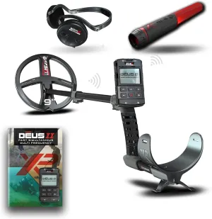 XP Metal Detectors Deus II - 9" FMF Coil with MI-6 pinpointer & WSAII Headphones Bundle - Waterproof and Fully Wireless - with Remote Control & S-Telescopic stem (DEUS2-22FMFRCEA   MI-6   WSAII)