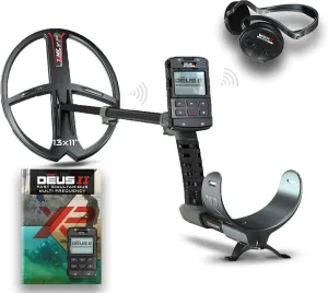 XP Metal Detectors Deus II RC - 13x11'' FMF Coil with WSAII Wireless Headphones Bundle - Waterproof and multifrequency with XP Deus II Remote Control & S-Telescopic Stem (DEUS2-34FMFRCEA   WSAII)