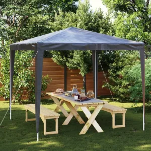 YAFF Party Tent Anthracite Polyethylene,Steel 8.2 x 8.2 ft,Canopies & Gazebos-48507