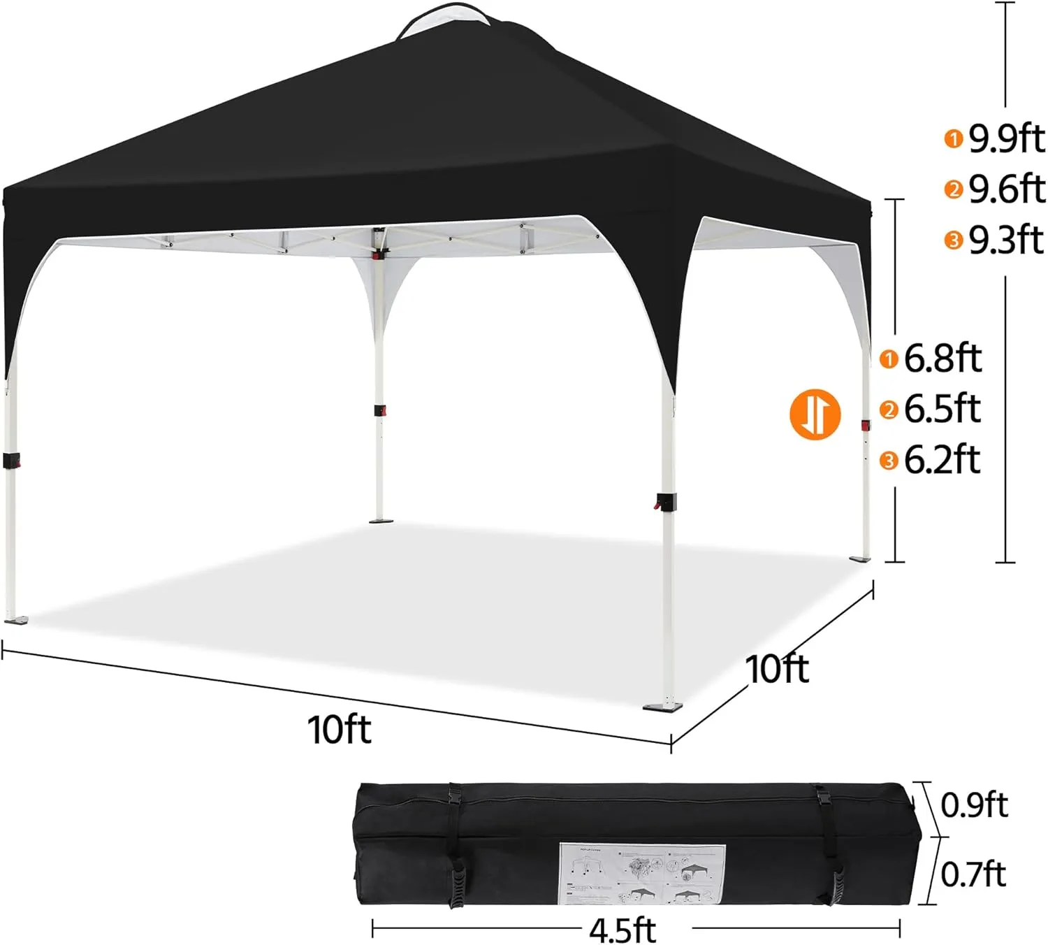 Yaheetech 12x12 Pop Up Canopy Tent with Vent, Easy Set Up Tent, Instant Sun Shelter Canopy with Wheeled Bag, 4 Sandbags, 12 Stakes & 4 Ropes, for Parties, Beach, Outdoor, Black