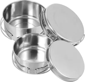 Yardwe Stainless Steel Camping Cookware Set Non-Stick Pot Pan Durable and Space-Saving for Outdoor Trips