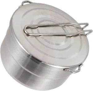 Yardwe Stainless Steel Camping Pot Portable Folding Cookware for Outdoor Cooking Lightweight Picnic Pot for Hiking and Mountaineering and Smooth for Use