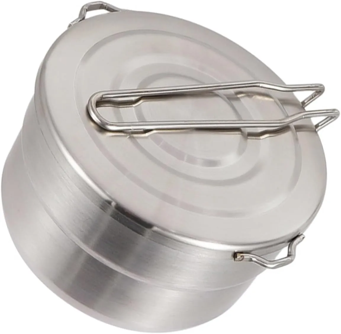 Yardwe Stainless Steel Camping Pot Portable Folding Cookware for Outdoor Cooking Lightweight Picnic Pot for Hiking and Mountaineering and Smooth for Use