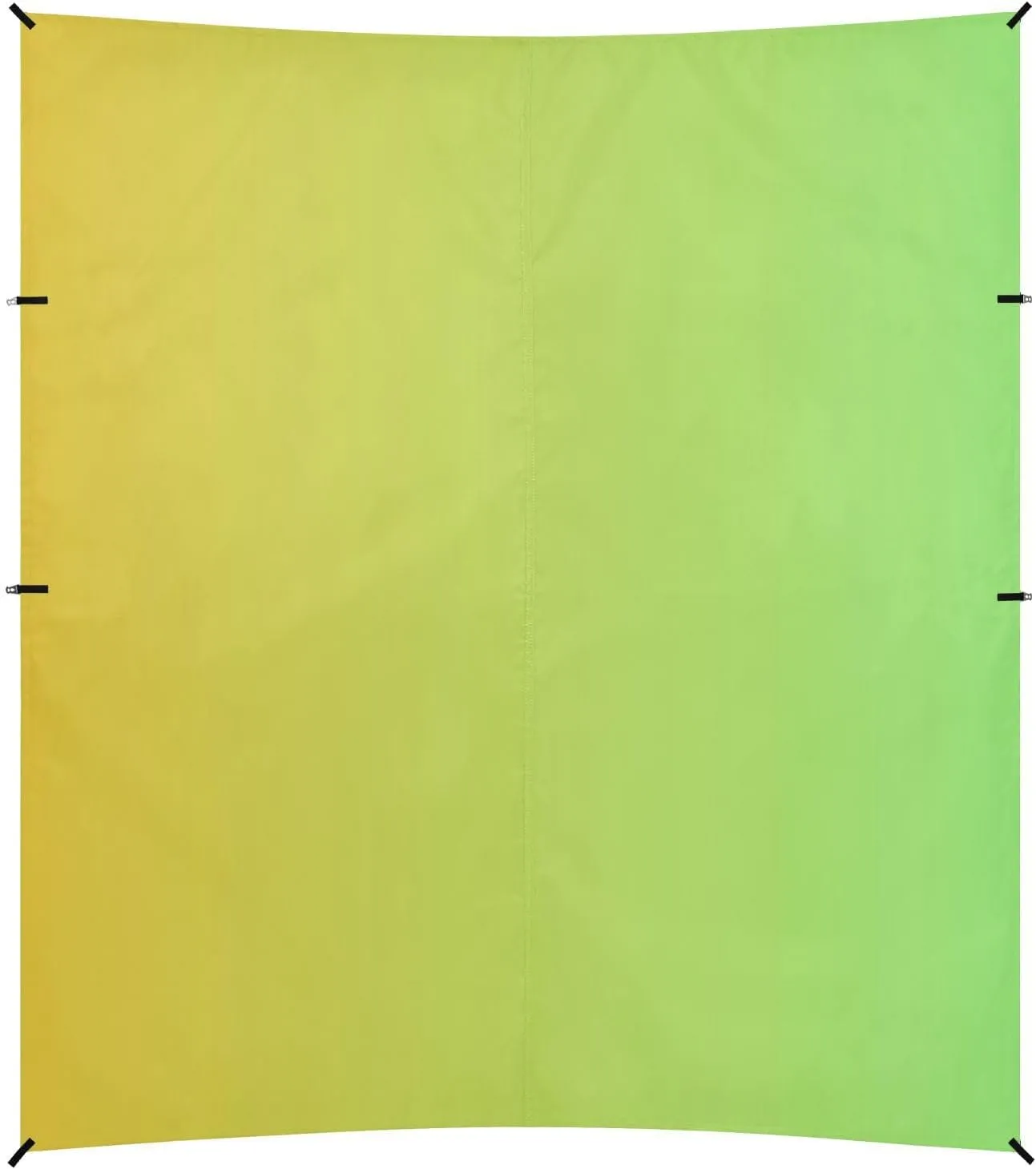 Yellow Green Gradient Foldable Beach Canopy UPF50 Water-Resistant Sun Shelter Includes Sand Shovel, Sandbags, Stability Poles for Backyard, Grassland, Park
