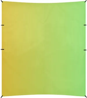 Yellow Green Gradient Foldable Beach Canopy UPF50 Water-Resistant Sun Shelter Includes Sand Shovel, Sandbags, Stability Poles for Backyard, Grassland, Park