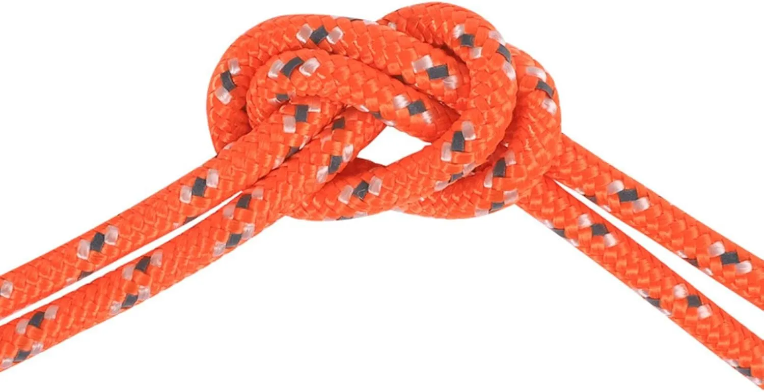 YIJU 30M 6mm Tent Guy Lines, Nighttime Visibility Camping Rope for Outdoor Use, Orange