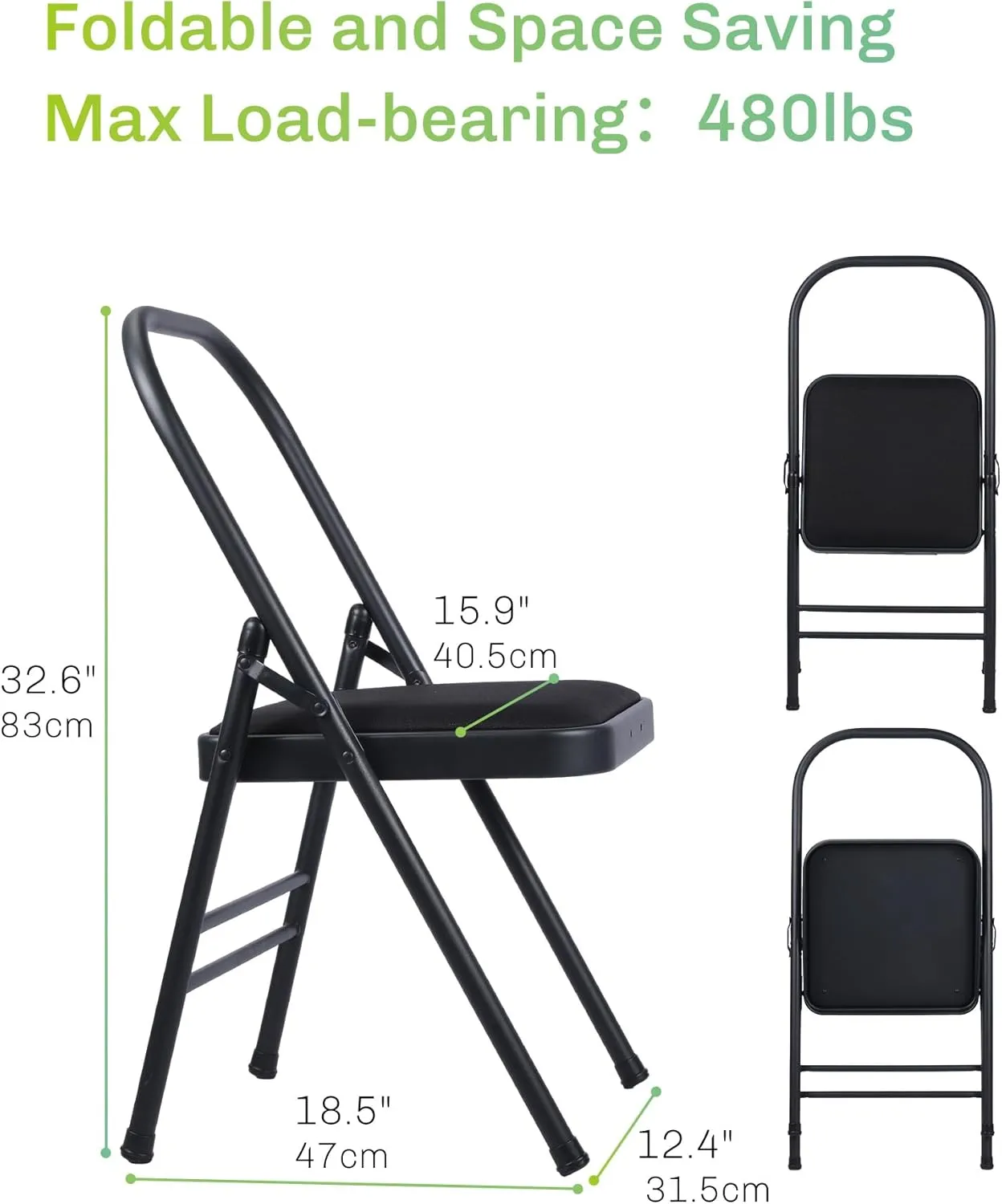 Yoga Auxiliary Chair Backless Relieve Neck and Back Pain Chair Foldable Balance Handstand Training Tool Alloy Steel