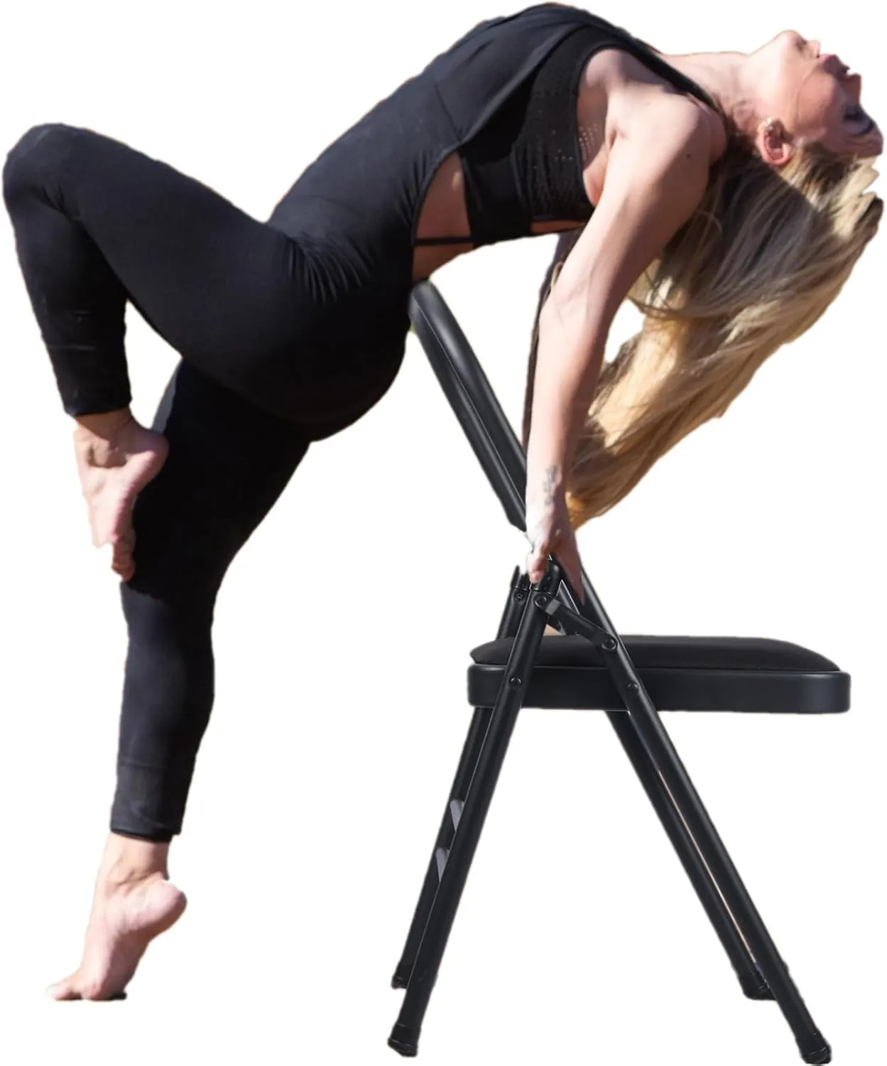 Yoga Auxiliary Chair Backless Relieve Neck and Back Pain Chair Foldable Balance Handstand Training Tool Alloy Steel