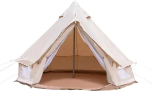 Yurt Tent,Glamping Tent Canvas Bell Tent Waterproof Camping & Glamping 4 Season Yurt 3M 2~3 Person