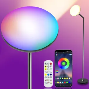 ZAIYW Smart RGB Floor Lamp with APP Timer Music Sync, 16 Million Colors Changing Modern Floor Lamps Dimmable LED Standing Lamps for Living Room Bedroom Office