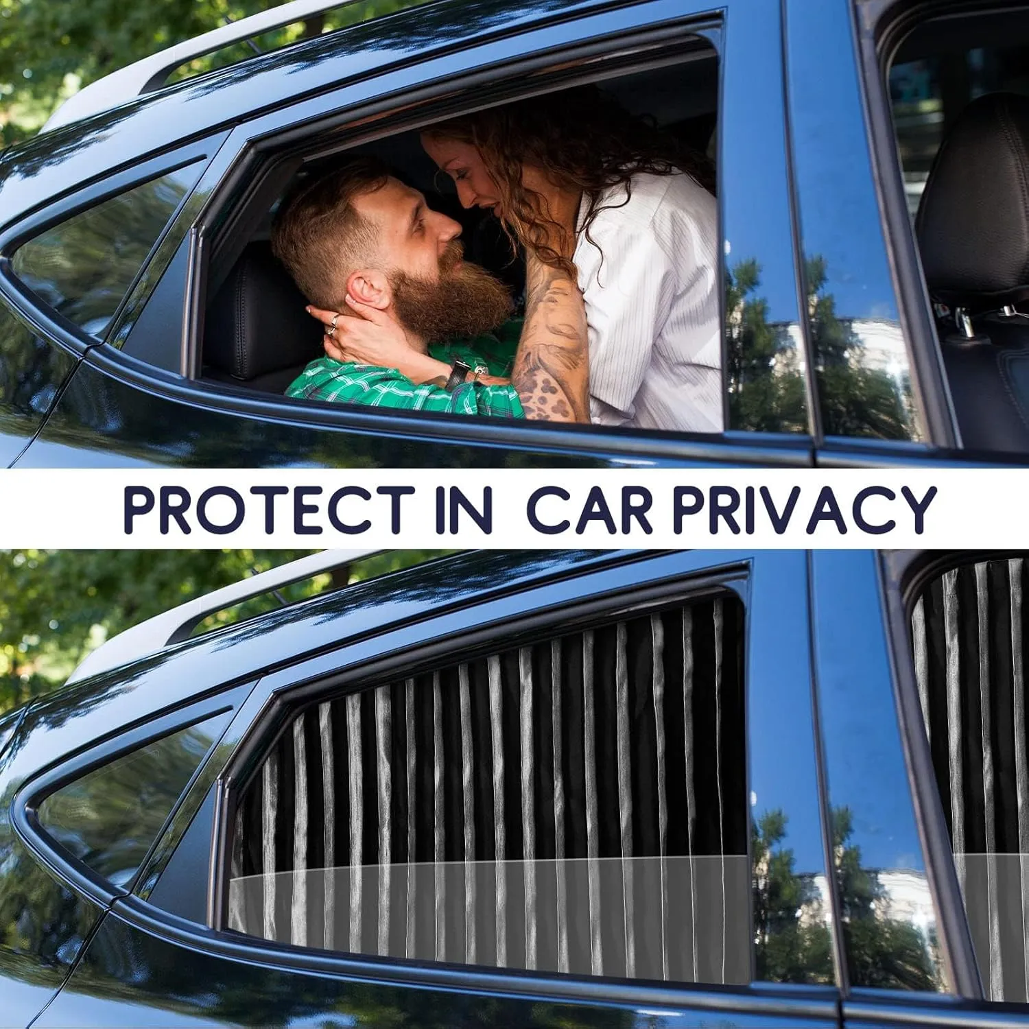 ZATOOTO 4 PCS Side Window Sun Shade Black Privacy Sunshade - Magnetic Curtain Blinds Covers - Keeps Cooler Screen for Sleeping Camping Accessories