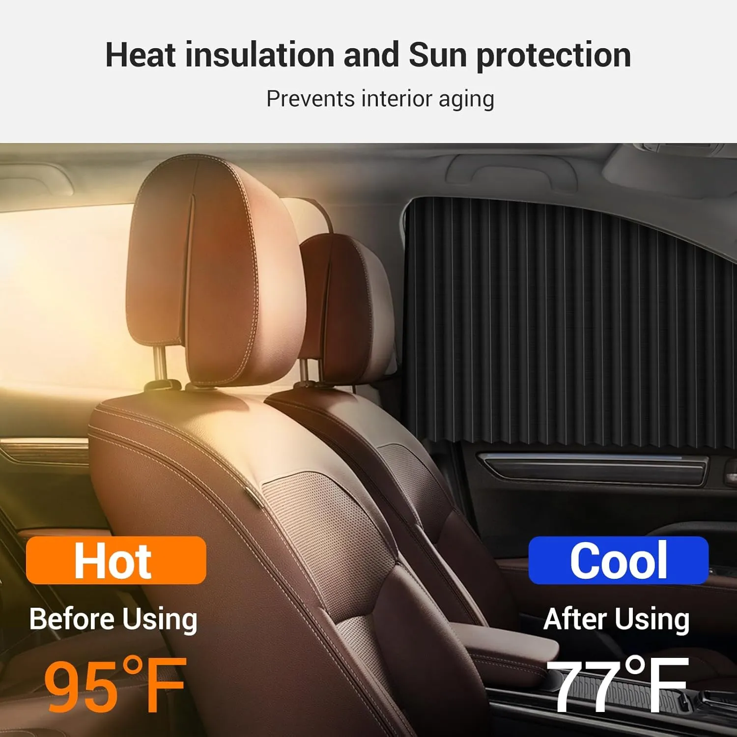 ZATOOTO 4 PCS Side Window Sun Shade Black Privacy Sunshade - Magnetic Curtain Blinds Covers - Keeps Cooler Screen for Sleeping Camping Accessories