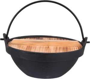Zerodeko Camping Cookware Cast Iron Hot Pot for Outdoor Multifunctional Stockpot Non-stick Surface