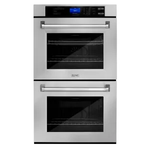 ZLINE Appliance Package - 30" Double Wall Oven, Rangetop, Over The Range Microwave